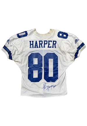 1993 Alvin Harper Super Bowl XXVIII Dallas Cowboys Game-Used & Autographed Jersey with Receiver Glove (2)(Photo-Matched • Harper LOA )