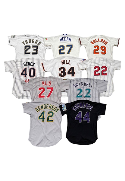 1980-90s Game-Used Jersey Lot including As, Giants, Reds, Padres, Orioles, Diamondbacks, Devil Rays, Twins, Brewers & Mariners (10)(Additional LOAs)