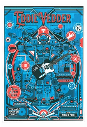 3/24/2024 Eddie Vedder Royal Albert Hall Autographed Numbered 17"x24" Poster #79/100 
