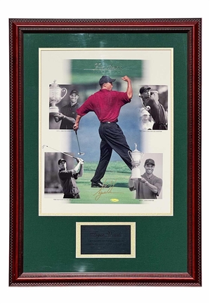 Tiger Woods 16x20 Framed & Autographed Photo Collage (UDA)