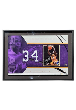 Shaquille ONeal Autographed 8x10 Framed Lakers Jersey Numbers Display (UDA • 15/34)
