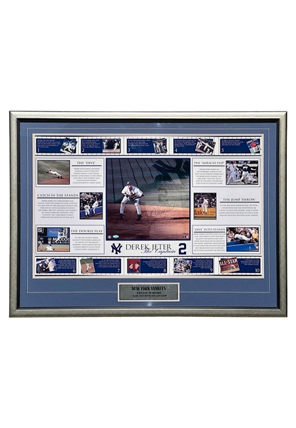 Derek Jeter Signed Timeline Framed Display (STEINER • 128/500)