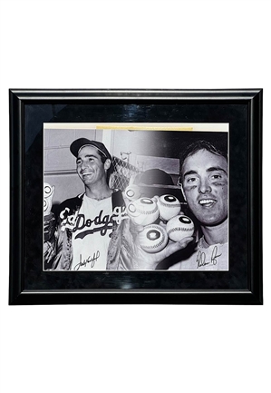 Sandy Koufax & Nolan Ryan Autographed No Hitter Framed Display (UDA LE 100)