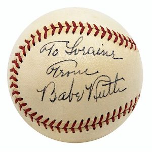 1948 Babe Ruth High Grade Single-Signed OAL Baseball