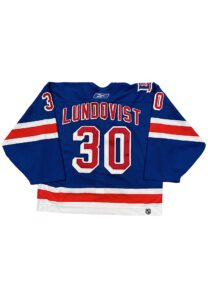 1/12/2006 Henrik Lundqvist NY Rangers Game-Used & Signed Mark Messier Night Jersey