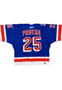 1/12/2006 Petr Prucha NY Rangers Game-Used & Signed Mark Messier Night Jersey