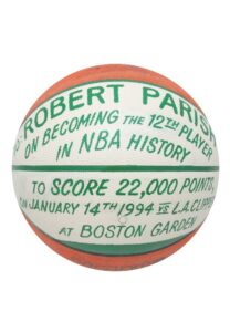 1/14/1994 Robert Parish Boston Celtics Career Point 22,000 Game-Used Basketball