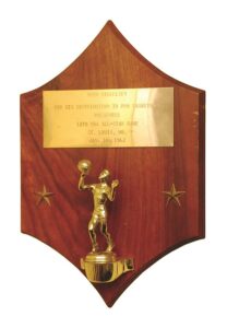 1/16/1962 Vern Mikkelsen 12th NBA All-Star Game Award