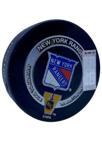 1/20/2004 NY Rangers vs. Boston Bruins Game-Used Puck