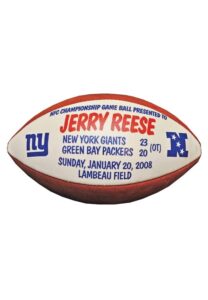 1/20/2008 Jerry Reese New York Giants NFC Championship Game Ball