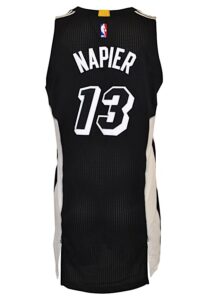 1/20/2015 Shabazz Napier Miami Heat Game-Used “Black Tie” Alternate Home Jersey