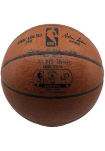 1/20/2016 Knicks Vs Jazz Carmelo Anthony Passes Bird On The All-Time Scoring List Game-Used Basketball