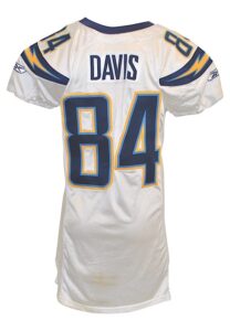 1/21/2008 Buster Davis San Diego Chargers NFL Playoffs Game-Used & Autographed Road Jersey