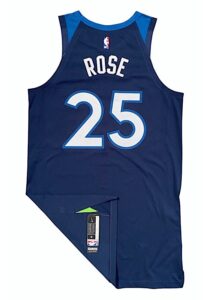 1/22/2019 Derrick Rose Minnesota Timberwolves Game-Used Road Jersey