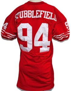 1/23/1994 Dana Stubblefield San Francisco 49ers NFC Championship Game-Used Home Jersey