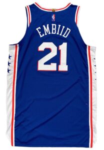 1/23/2022 Joel Embiid Philadelphia 76ers Game-Used Jersey