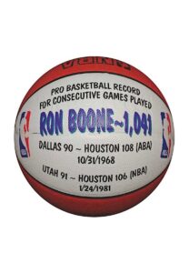 1/24/1981 Ron Boone Pro Basketball Record for Consecutive Games Played