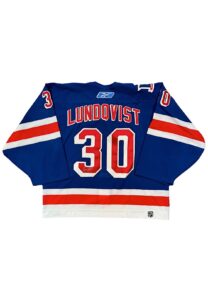 1/24/2008 Henrik Lundqvist NY Rangers Game-Used Brian Leetch Night Jersey