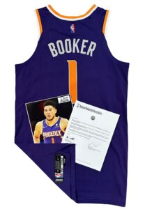 1/24/2022 Devin Booker Phoenix Suns Game-Used Icon Jersey