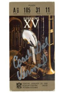 1/25/1981 Super Bowl XV Ticket Stub Signed by Coach Dick Vermeil