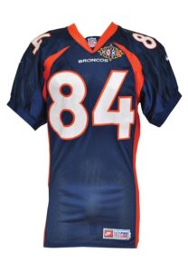 1/25/1998 Shannon Sharpe Denver Broncos Super Bowl XXXII Game-Used Home Jersey