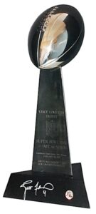 1/26/1997 Super Bowl XXXI Brett Favre Autographed Green Bay Packers Replica Trophy