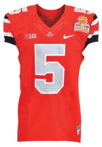 1/3/2014 Braxton Miller Ohio State Buckeyes Game-Used Orange Bowl Jersey