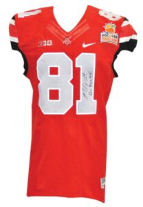 1/3/2014 Nick Vannett Ohio State Buckeyes Game-Used & Autographed Orange Bowl Uniform