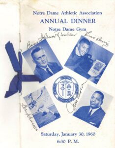 1/30/1960 Ernie Davis, Jim Brown & Others Autographed Notre Dame Athletic Association Program