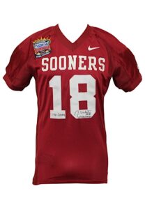 1/4/2004 Jason White Oklahoma Sooners BCS National Championship Game-Used & Autographed Full Jersey Ensemble With Knee Brace & More