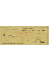 1/5/1945 Errol Flynn Signed Personal Check