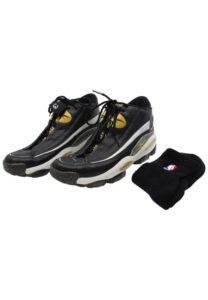 1/6/1998 Allen Iverson Philadelphia 76ers Game-Used & Autographed Shoes, Socks & Finger Sleeve