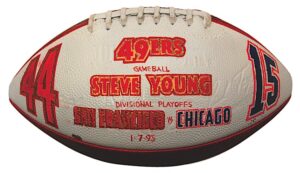 1/7/1995 Steve Young SF 49ers Playoffs Autographed Game Ball