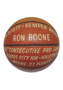 1/8/1977 Ron Boone 700th Consecutive Pro Game Basketball