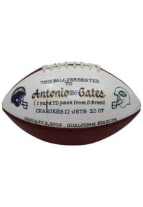 1/8/2005 Antonio Gates San Diego Chargers Game-Used Trophy Football