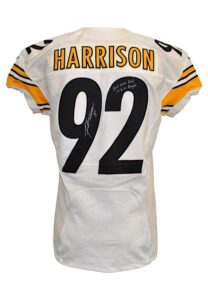 1/9/2016 James Harrison Pittsburgh Steelers Playoff Game-Used & Autographed Road Jersey