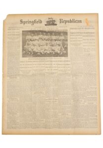 10/1/1915 “Springfield Republican” Newspaper Featuring Boston Red Sox American League Champions & Babe Ruth