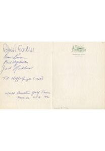 10/1/1960 World Amateur Golf U.S. Team Multi-Signed Sheet