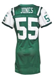 10/1/2001 Marvin Jones New York Jets Game-Used Road Jersey