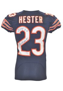 10/1/2012 & 10/22/2012 Devin Hester Chicago Bears Game-Used & Autographed Home Jersey