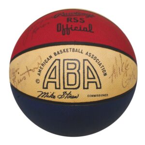 10/10/1973 ABA Game-Used Basketball Autographed by the 1976-77 San Antonio Spurs Team