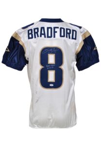 10/10/2010 Sam Bradford St. Louis Rams Game-Used & Autographed Road Jersey