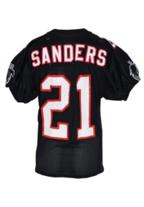 10/11/1992 Deion Sanders Atlanta Falcons Game-Used & Autographed Road Uniform