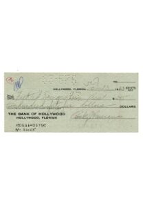 10/13/1963 Rocky Marciano Signed Check