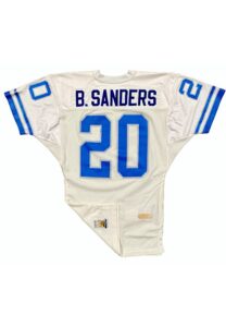 10/14/1990 Barry Sanders Detroit Lions Game-Used & Autographed Road Jersey