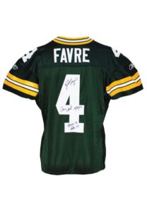 10/14/2007 Brett Favre Green Bay Packers Game-Used & Autographed Home Jersey