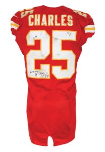 10/14/2012 Jamaal Charles Kansas City Chiefs Game-Used & Autographed Home Jersey