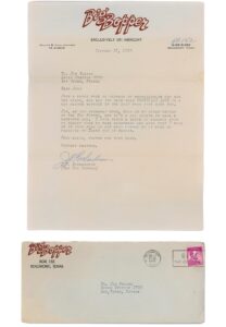 10/15/1958 The Big Bopper Signed Letter with Envelope