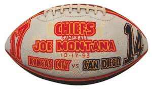 10/17/1993 Joe Montana KC Chiefs Autographed Game Ball