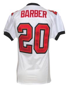 10/17/2010 Ronde Barber Tampa Bay Buccaneers Game-Used & Autographed Road Jersey with Pink BCA Captains Patch